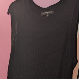 Black ribbed jersey dress